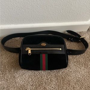 Gucci suede Waistbag and leather belt